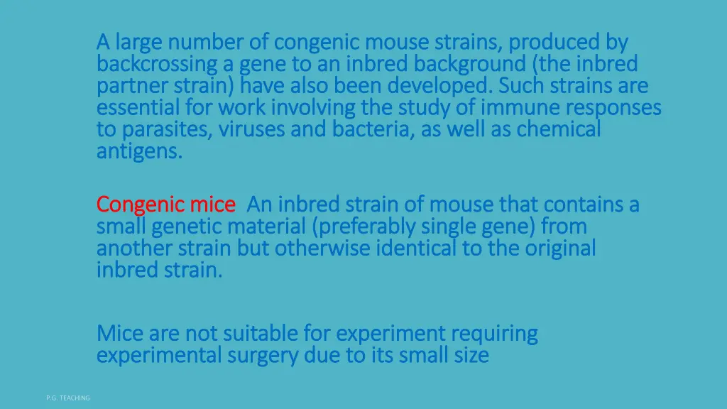 a large number of congenic mouse strains produced