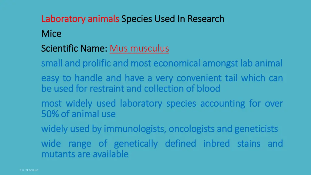 laboratory animals laboratory animals species