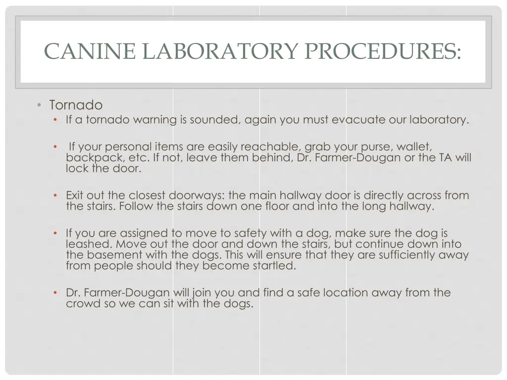 canine laboratory procedures 2