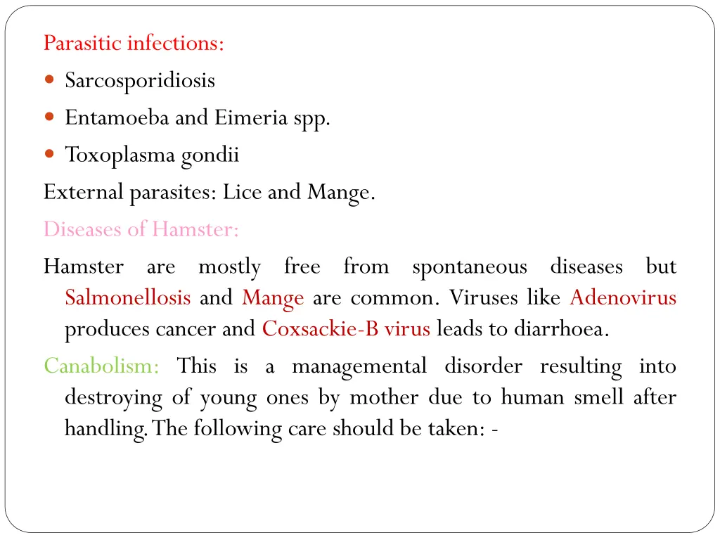 parasitic infections sarcosporidiosis entamoeba