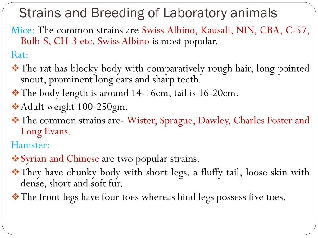 strains and breeding of laboratory animals mice