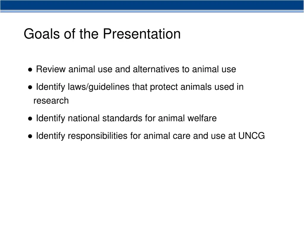 goals of the presentation