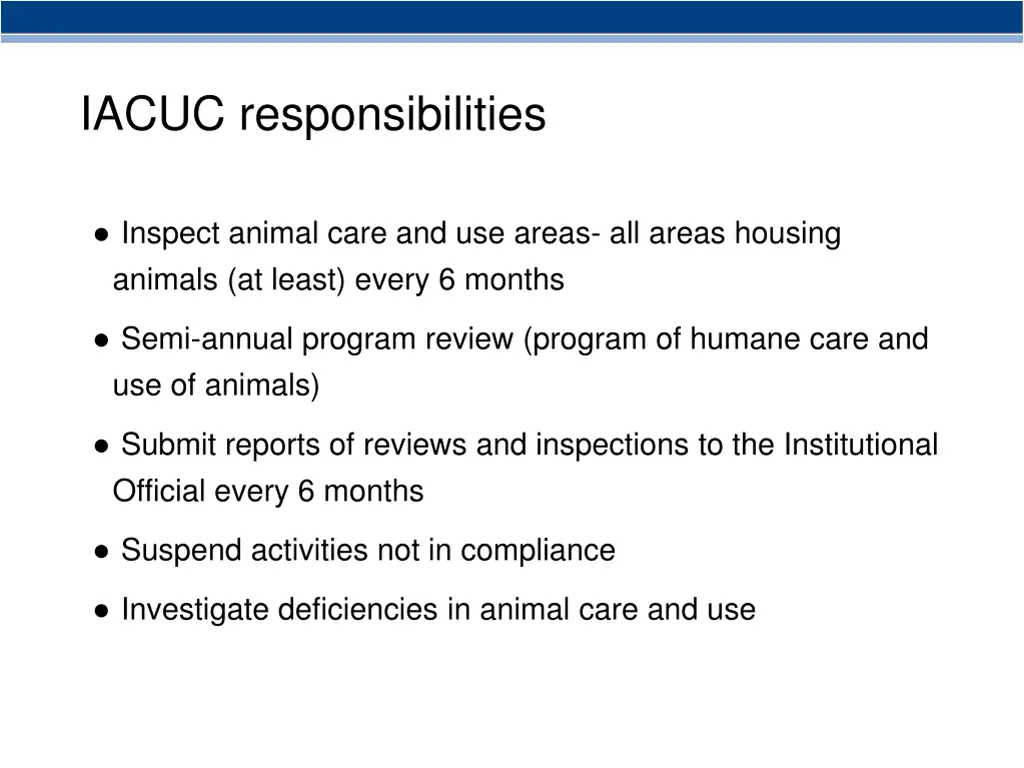 iacuc responsibilities