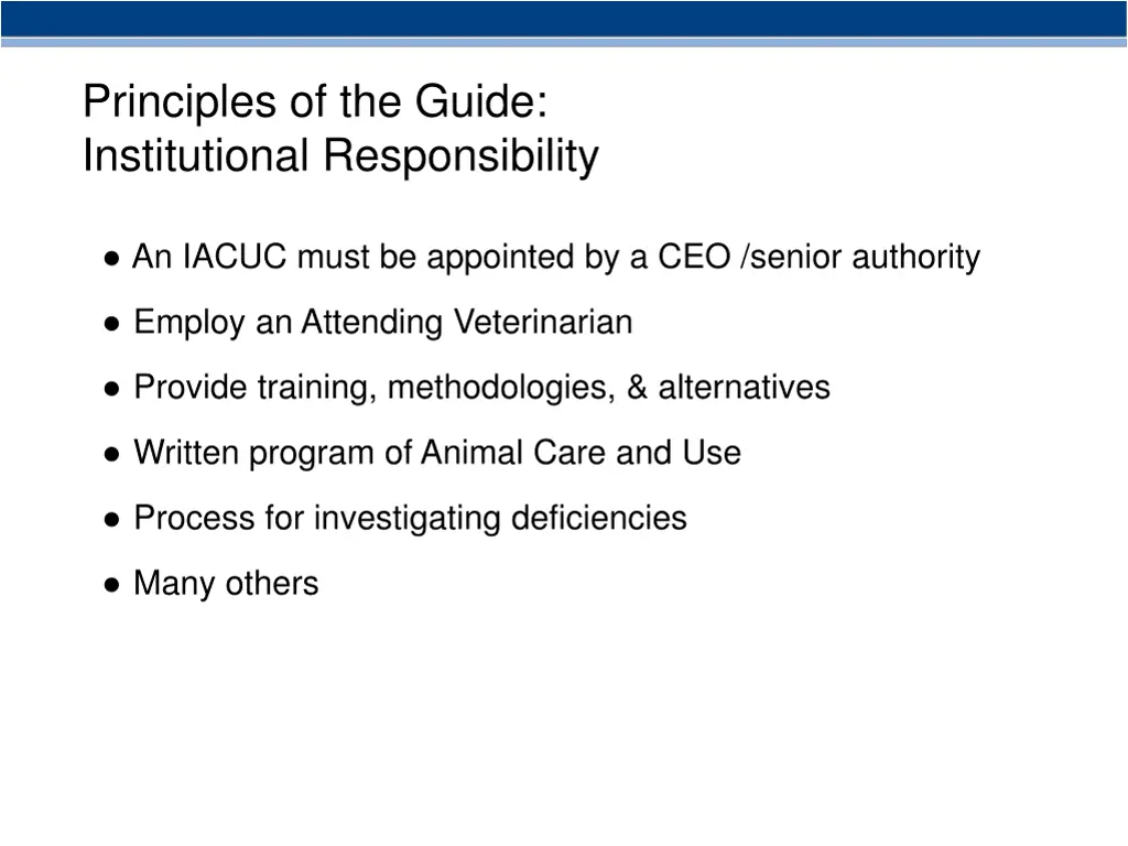 principles of the guide institutional