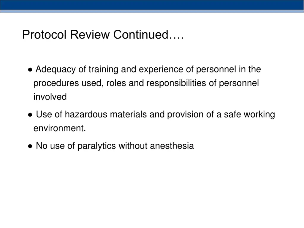 protocol review continued