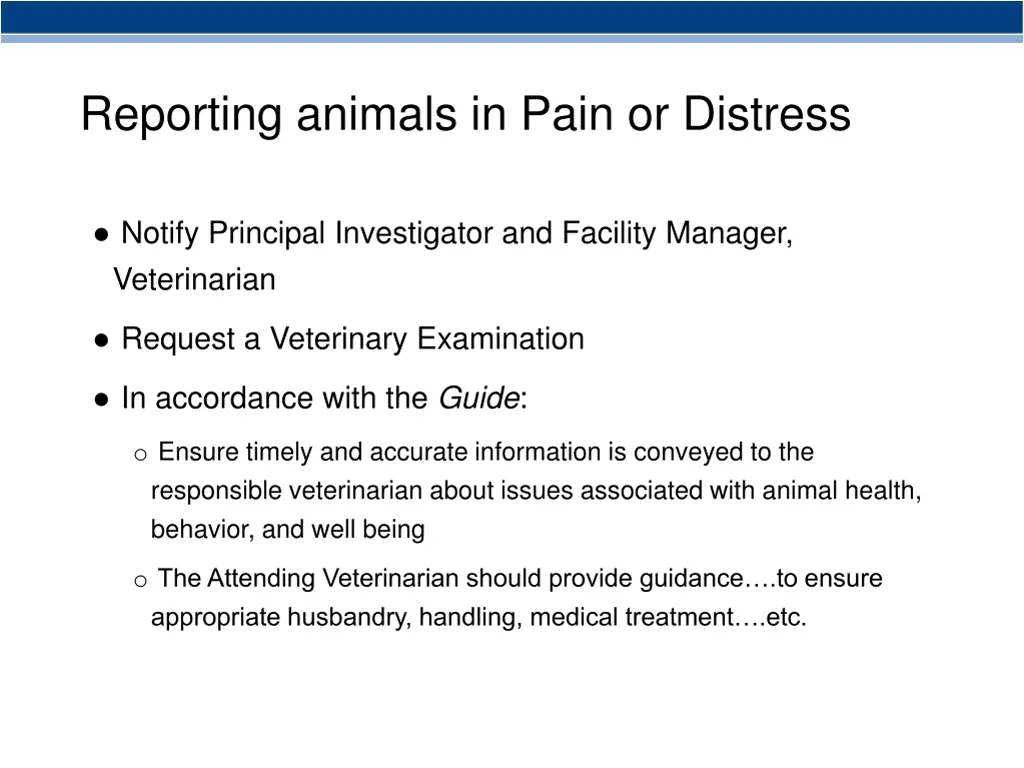 reporting animals in pain or distress