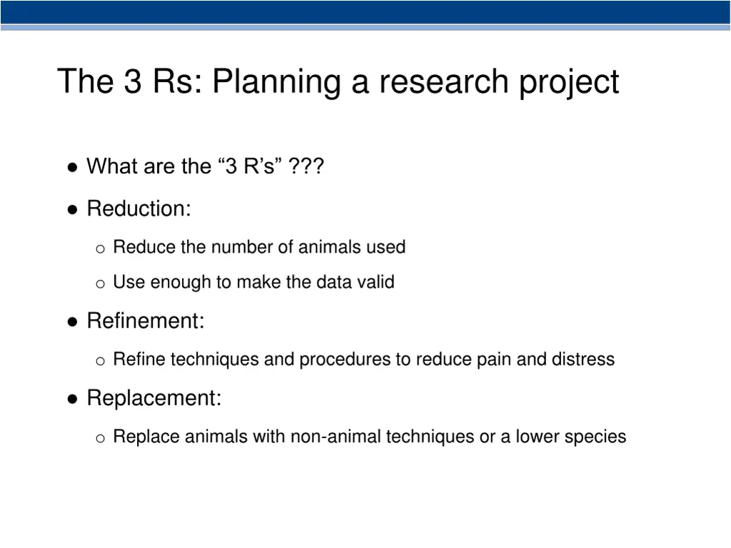 the 3 rs planning a research project