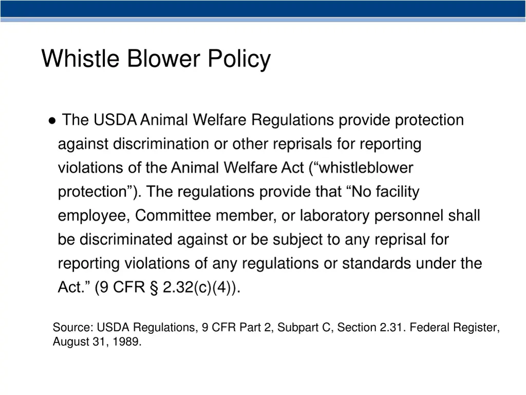 whistle blower policy