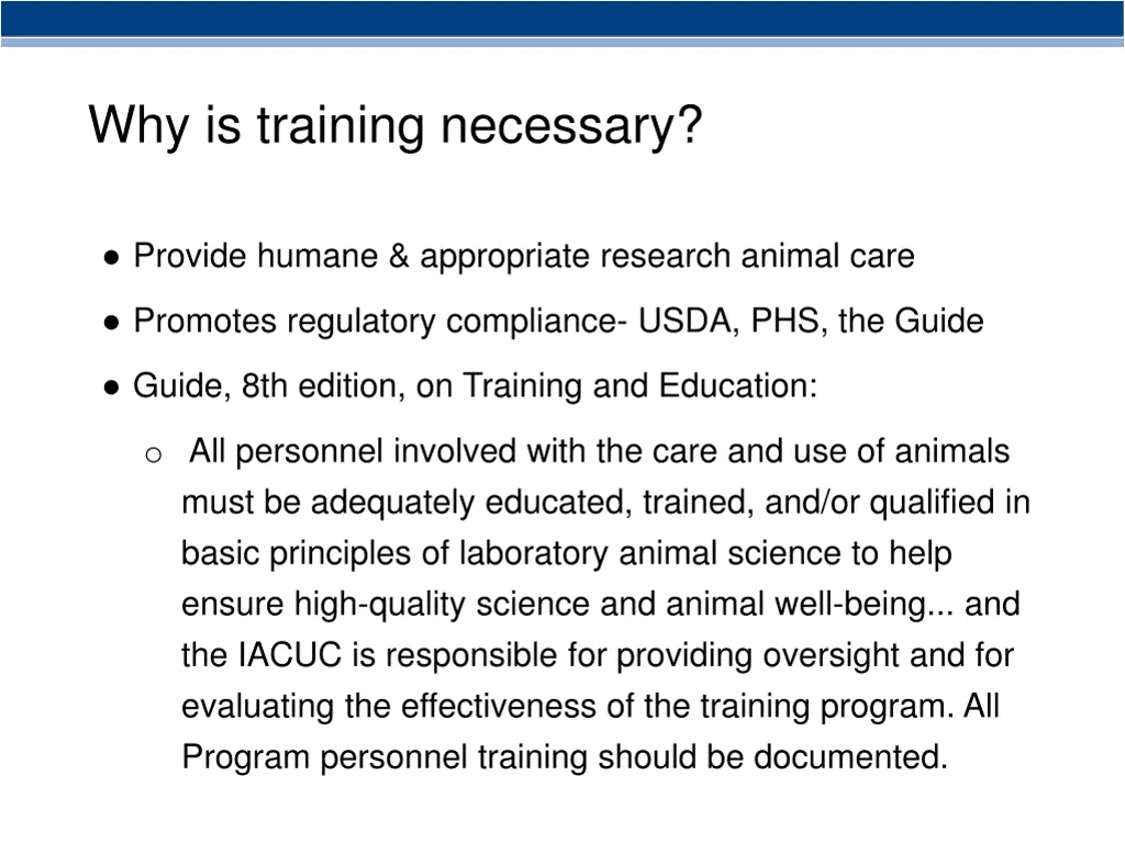 why is training necessary