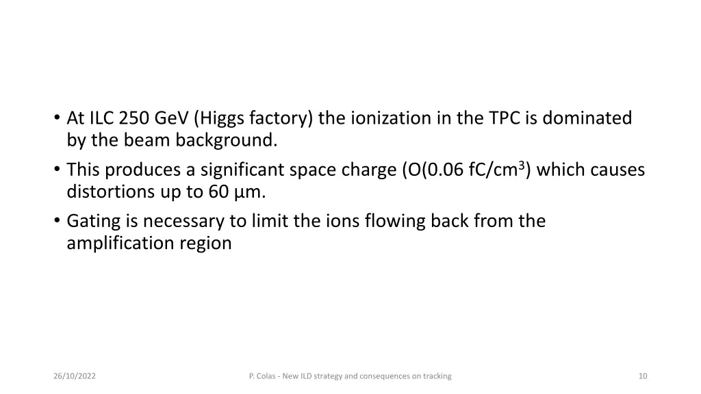 at ilc 250 gev higgs factory the ionization