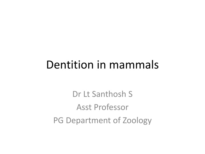 dentition in mammals