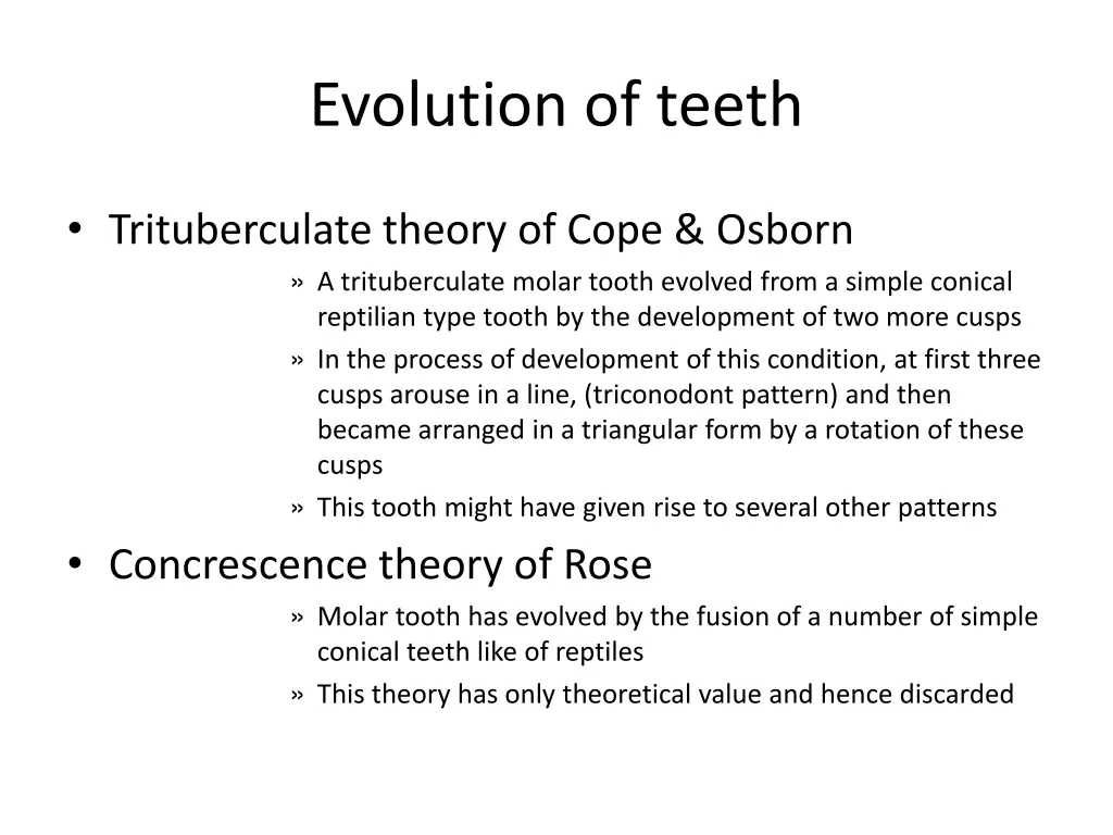 evolution of teeth