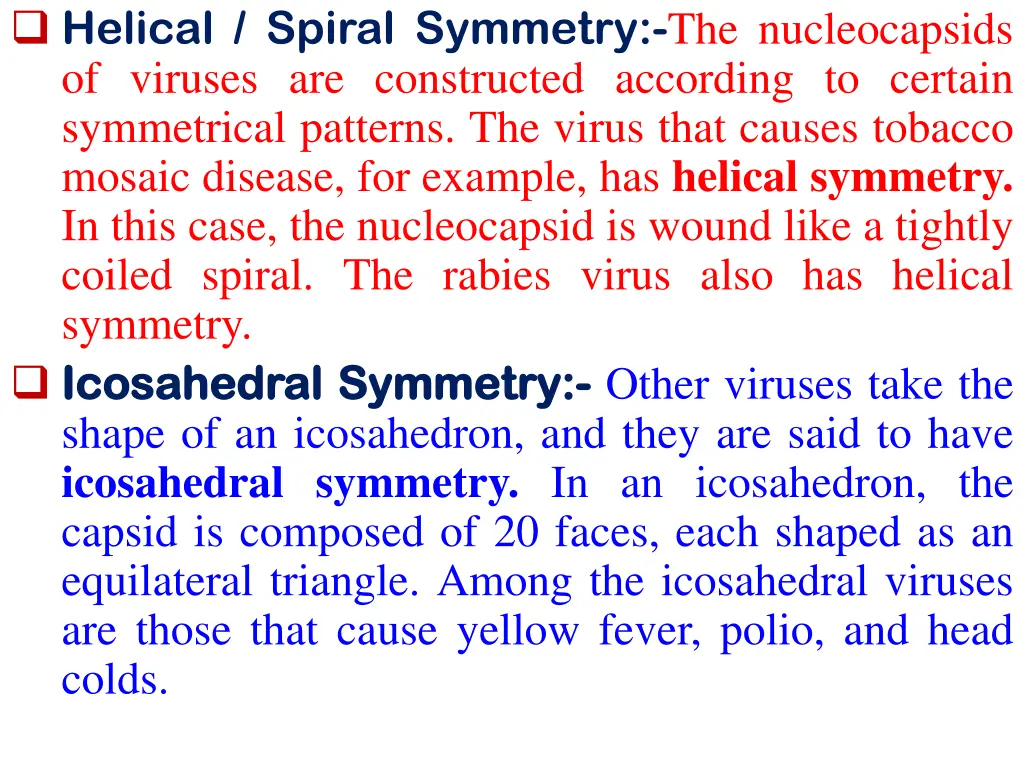 helical spiral symmetry the nucleocapsids