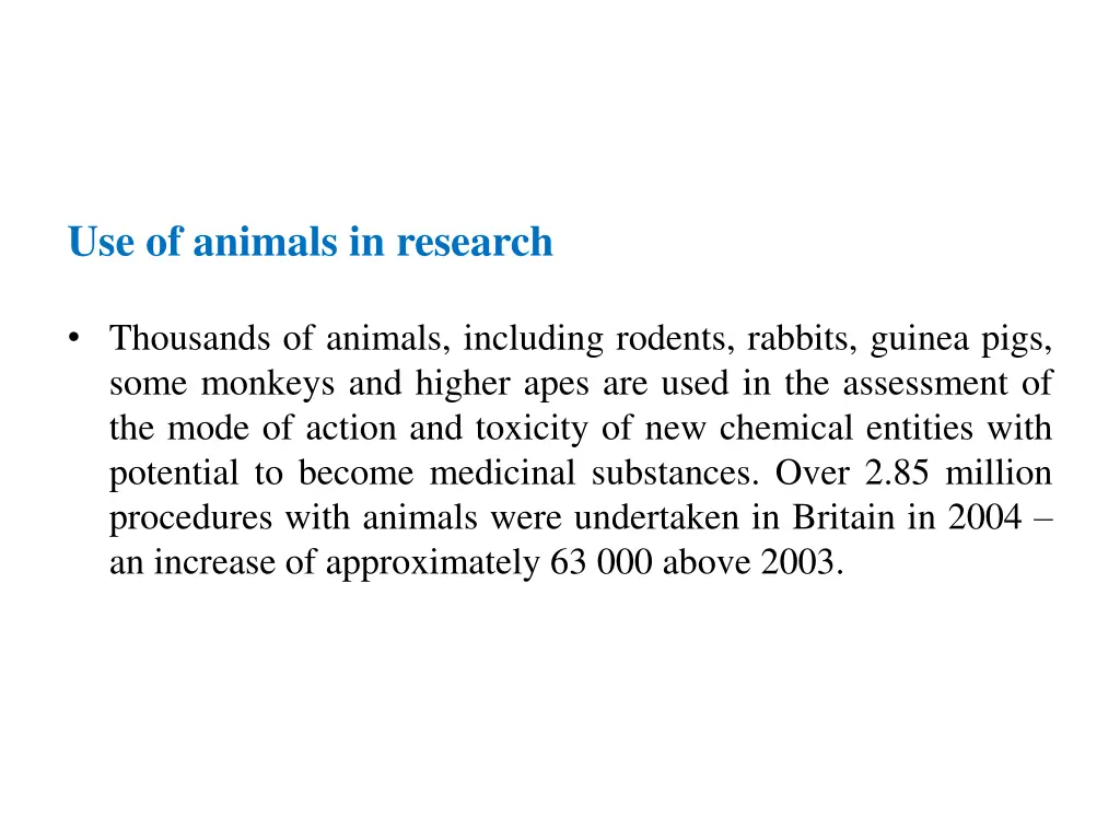 use of animals in research