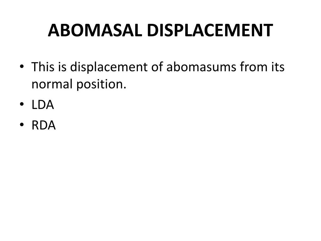 abomasal displacement