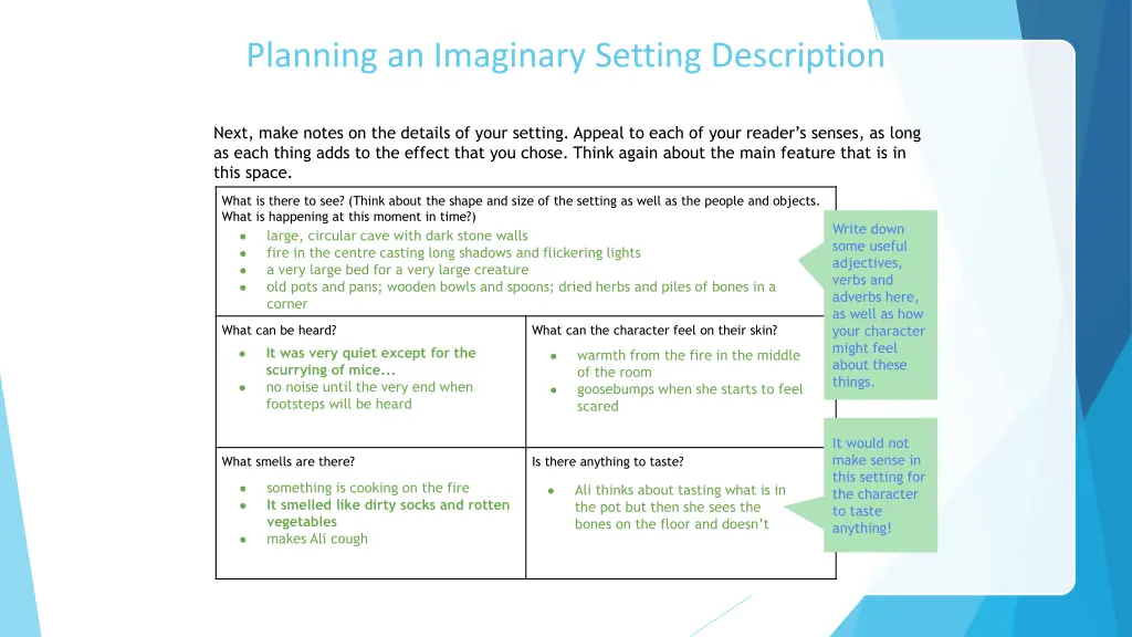 planning an imaginary setting description 2