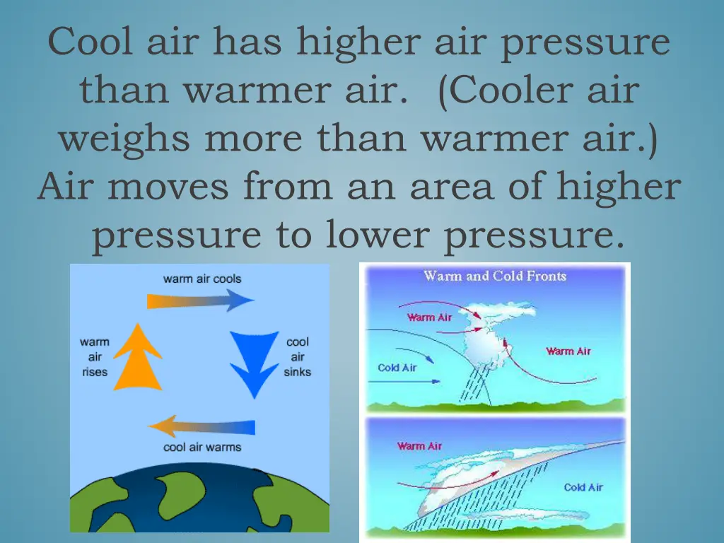 cool air has higher air pressure than warmer 1