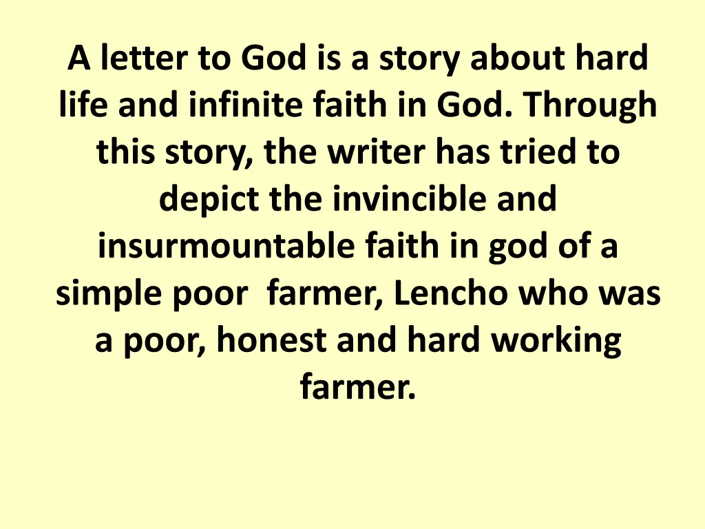 a letter to god is a story about hard life