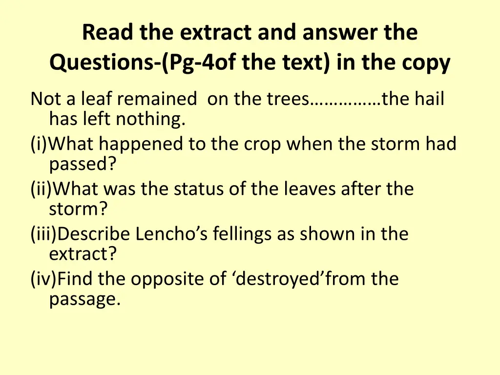 read the extract and answer the questions