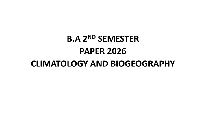 b a 2 nd semester paper 2026 climatology