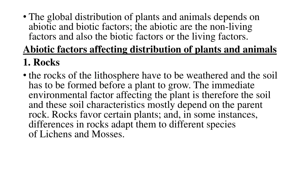 the global distribution of plants and animals