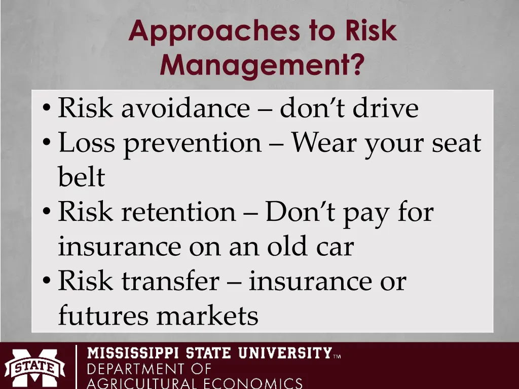 approaches to risk management risk avoidance