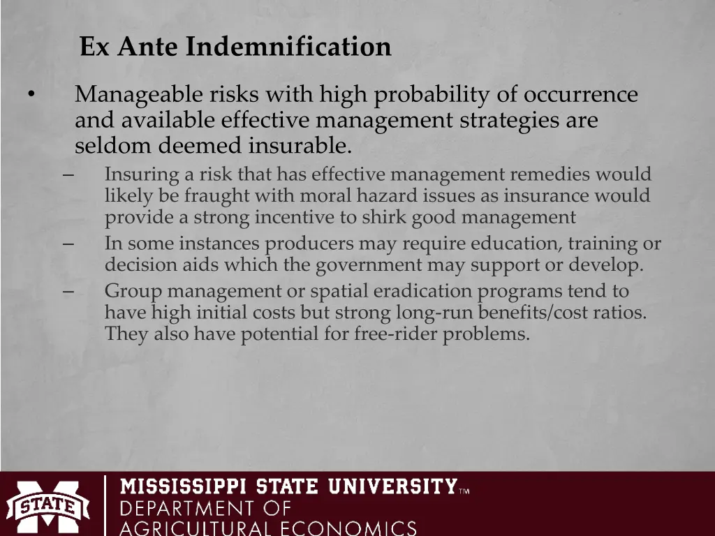 ex ante indemnification 1