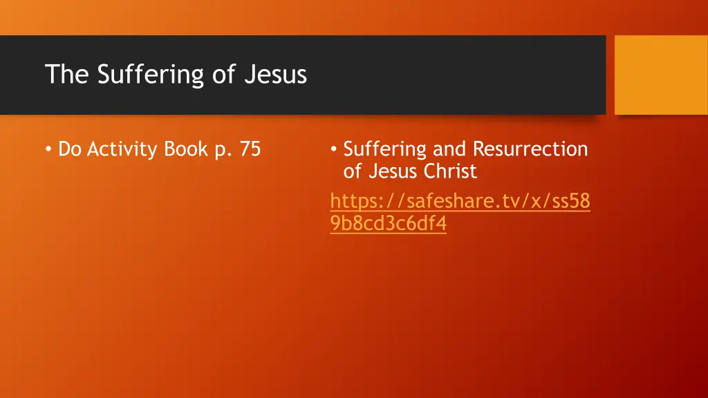 the suffering of jesus