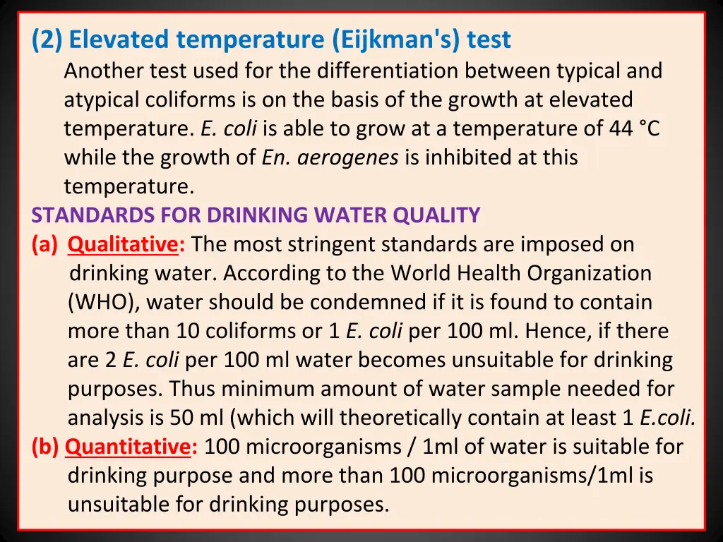 2 elevated temperature eijkman s test another