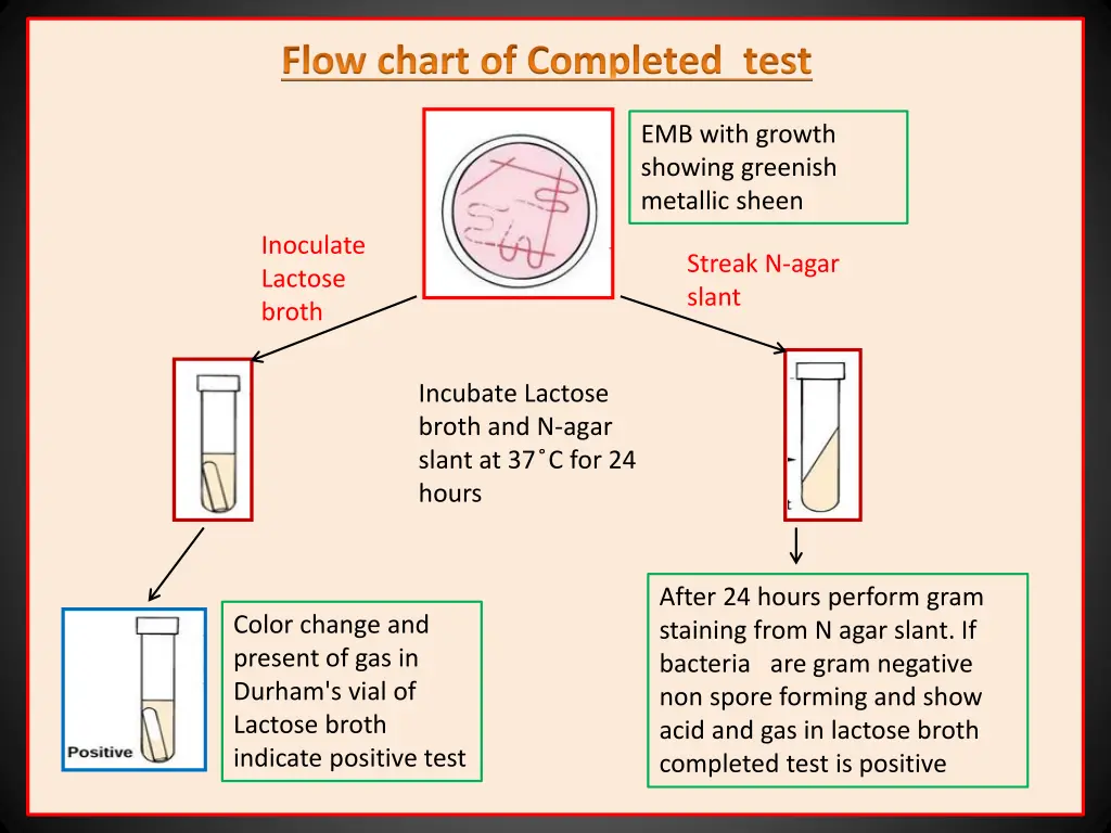 flow chart of completed test