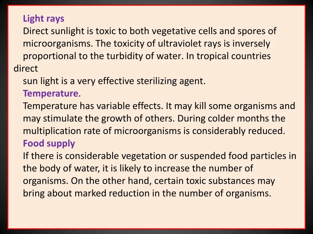 light rays direct sunlight is toxic to both