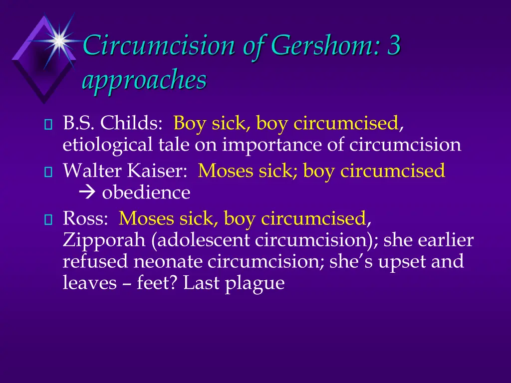 circumcision of gershom 3 approaches