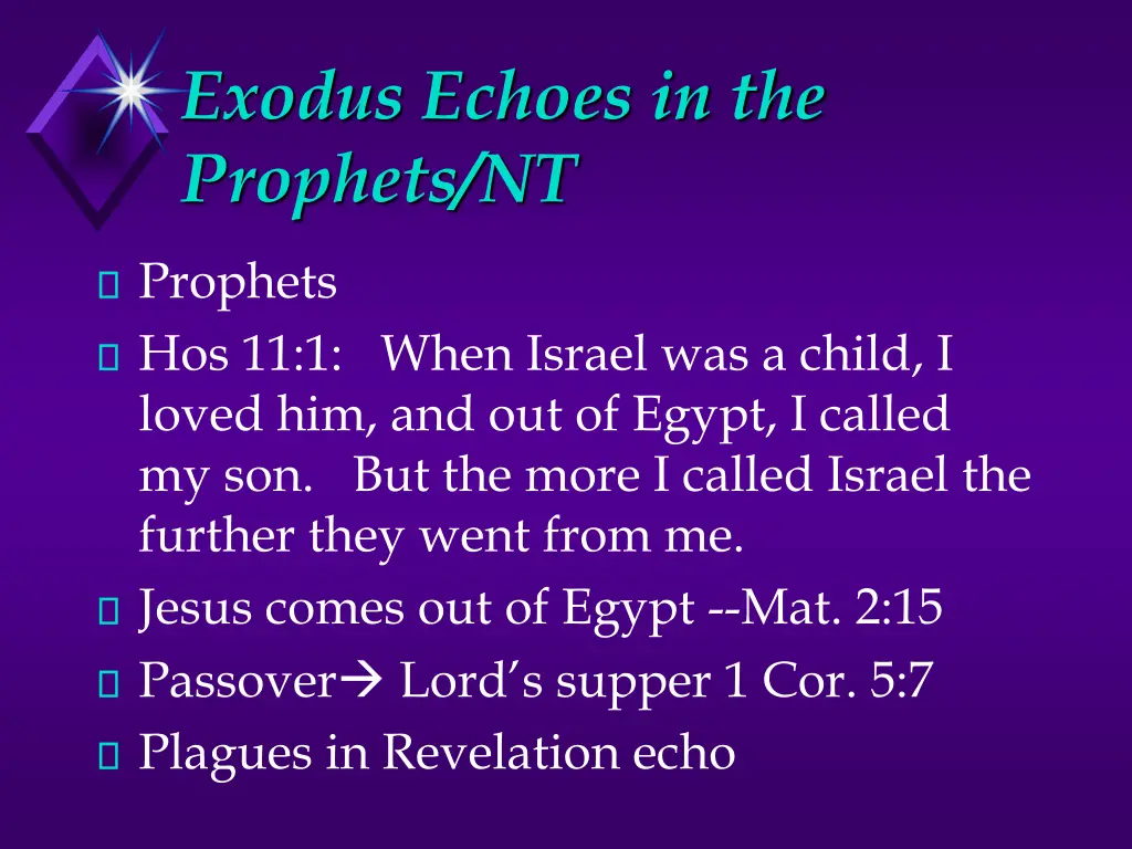 exodus echoes in the prophets nt