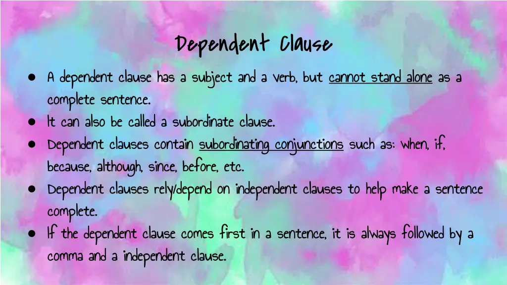 dependent clause