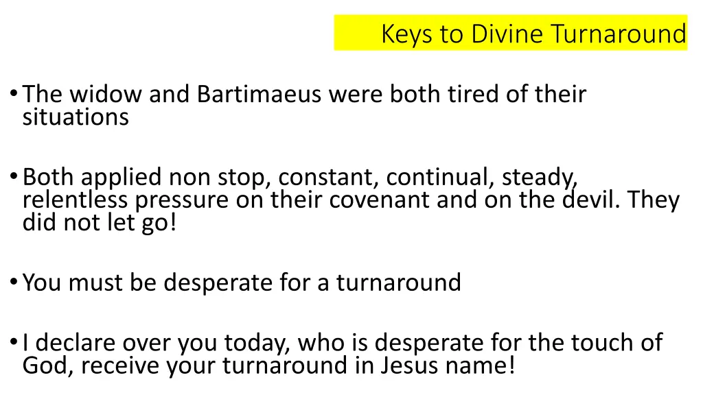 keys to divine turnaround