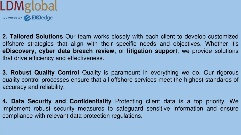 2 tailored solutions our team works closely with