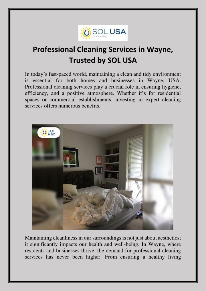 professional cleaning services in wayne trusted