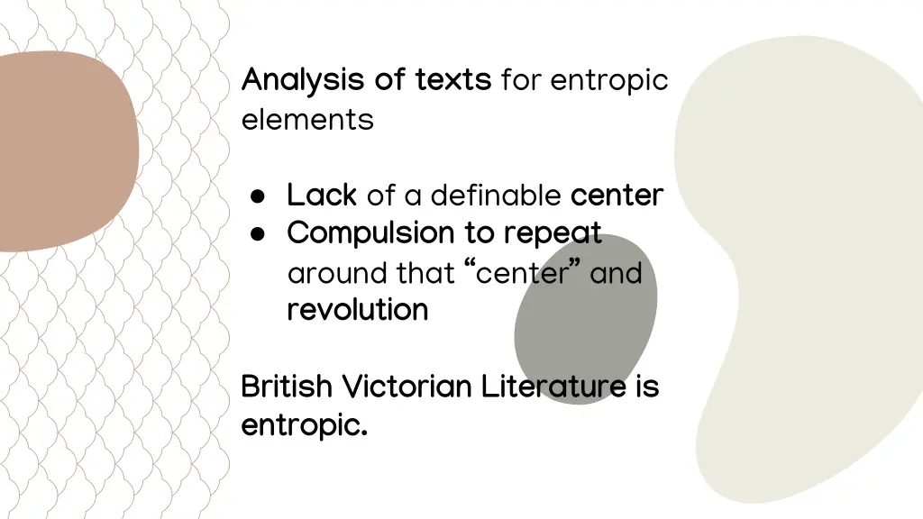 analysis of texts for entropic elements