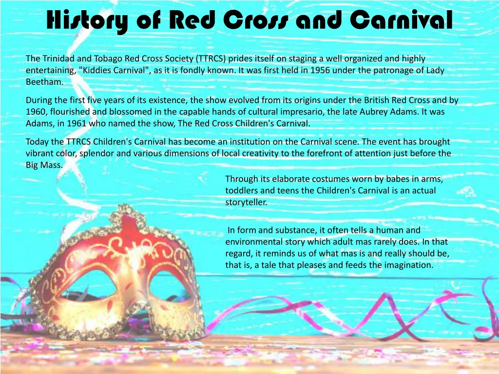 history of red cross and carnival