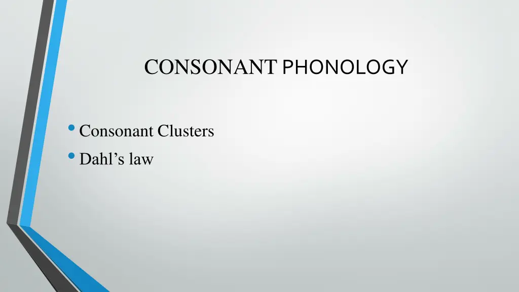 consonant phonology