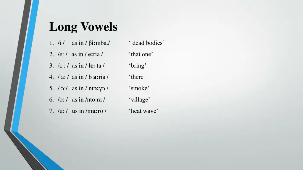 long vowels