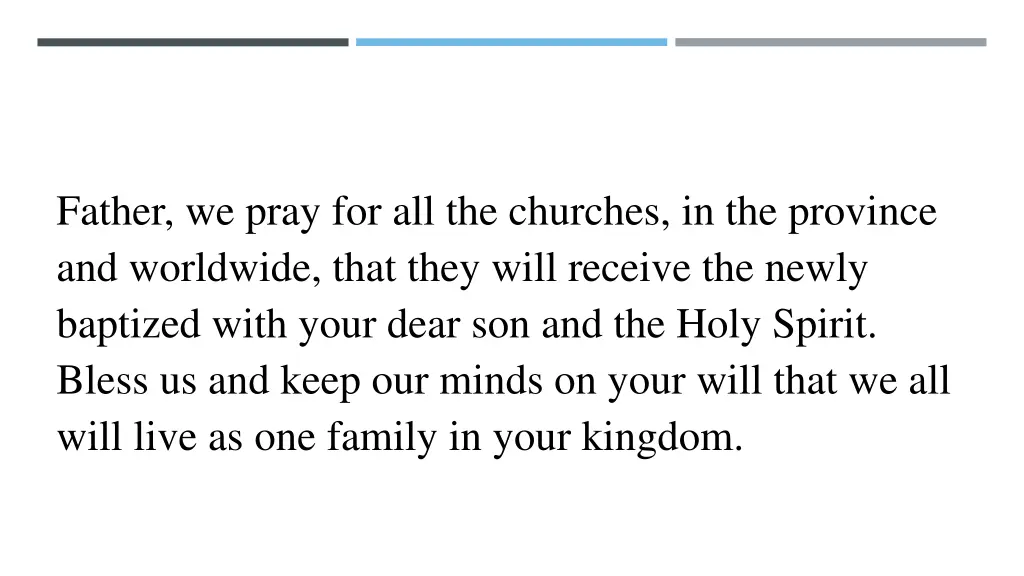 father we pray for all the churches