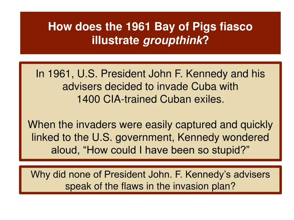 how does the 1961 bay of pigs fiasco illustrate