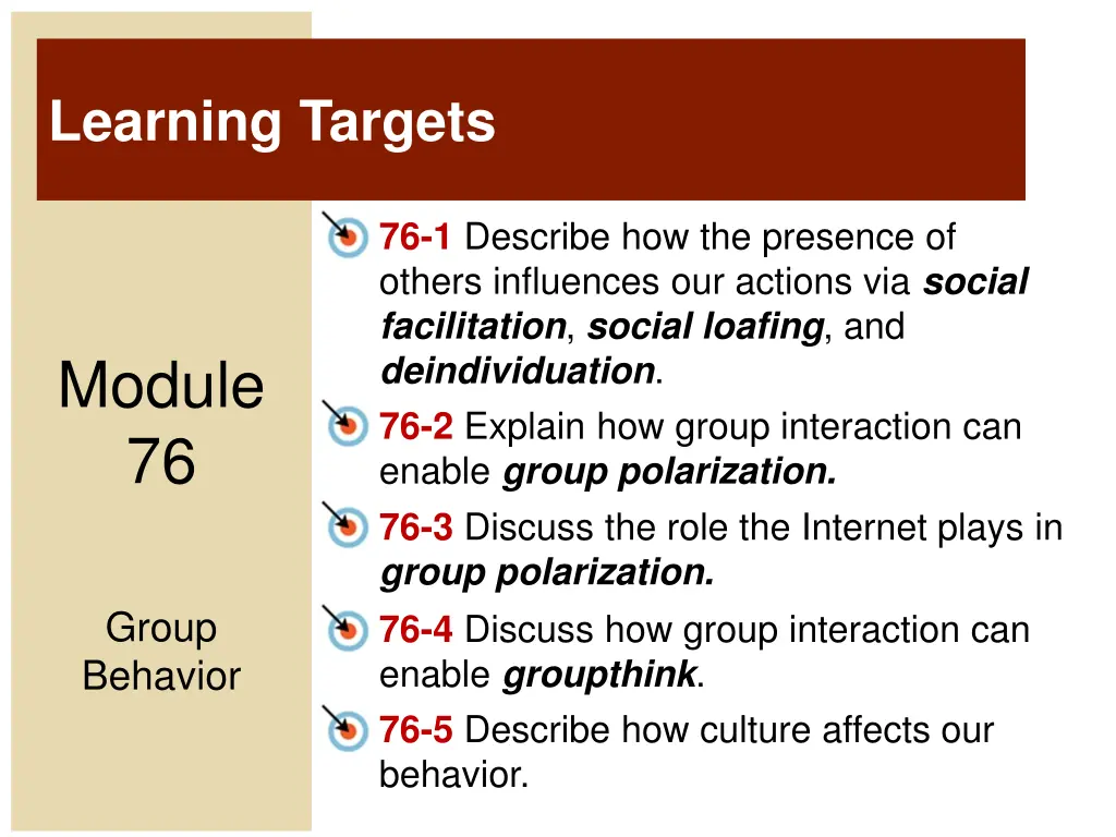 learning targets