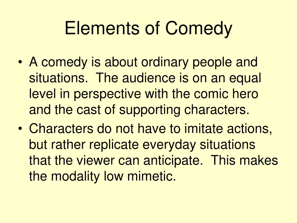 elements of comedy