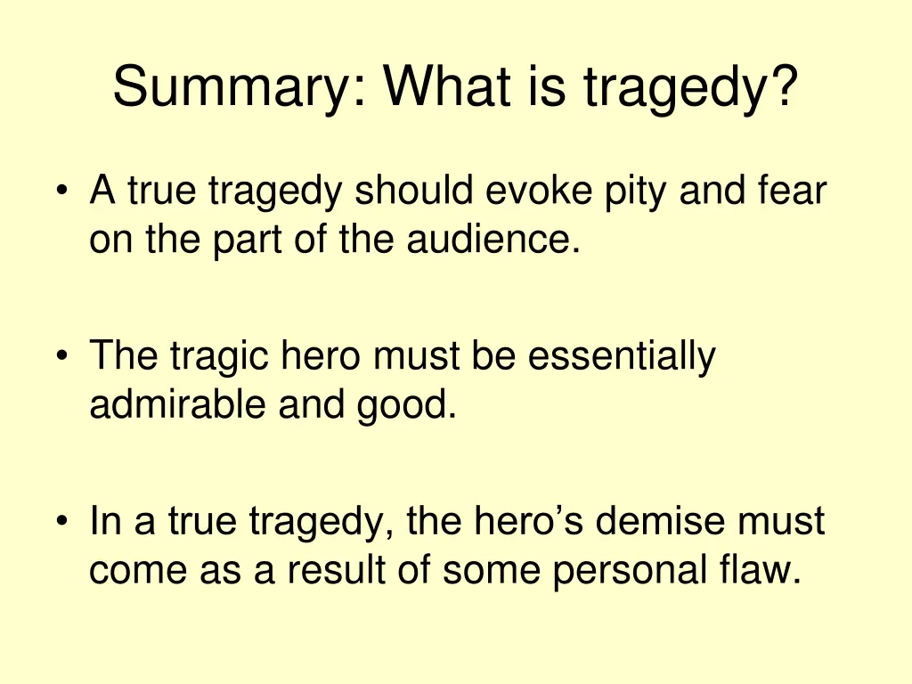 summary what is tragedy