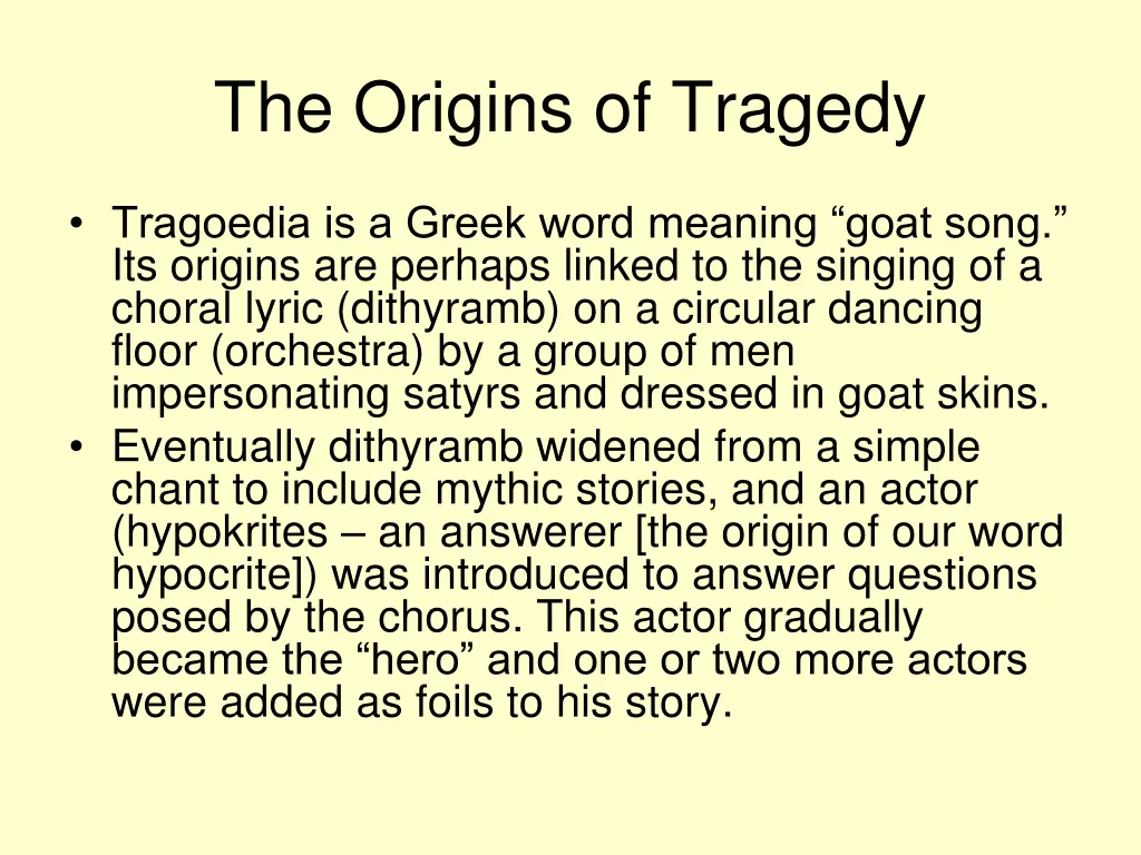 the origins of tragedy