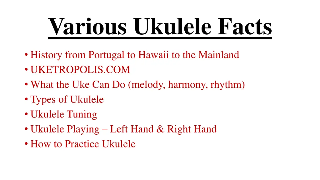 various ukulele facts 2