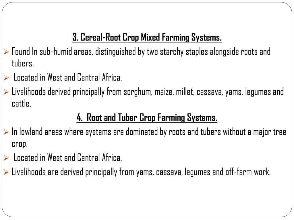 3 cereal root crop mixed farming systems found