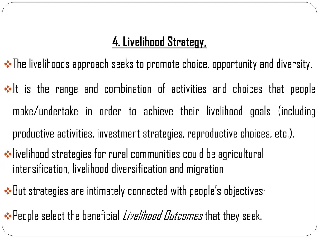 4 livelihood strategy